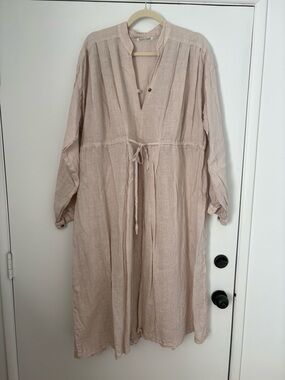 Black Crane Linen Dress